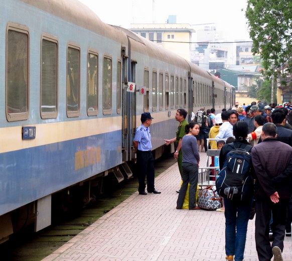 Arriving in Hanoi after three days on this train